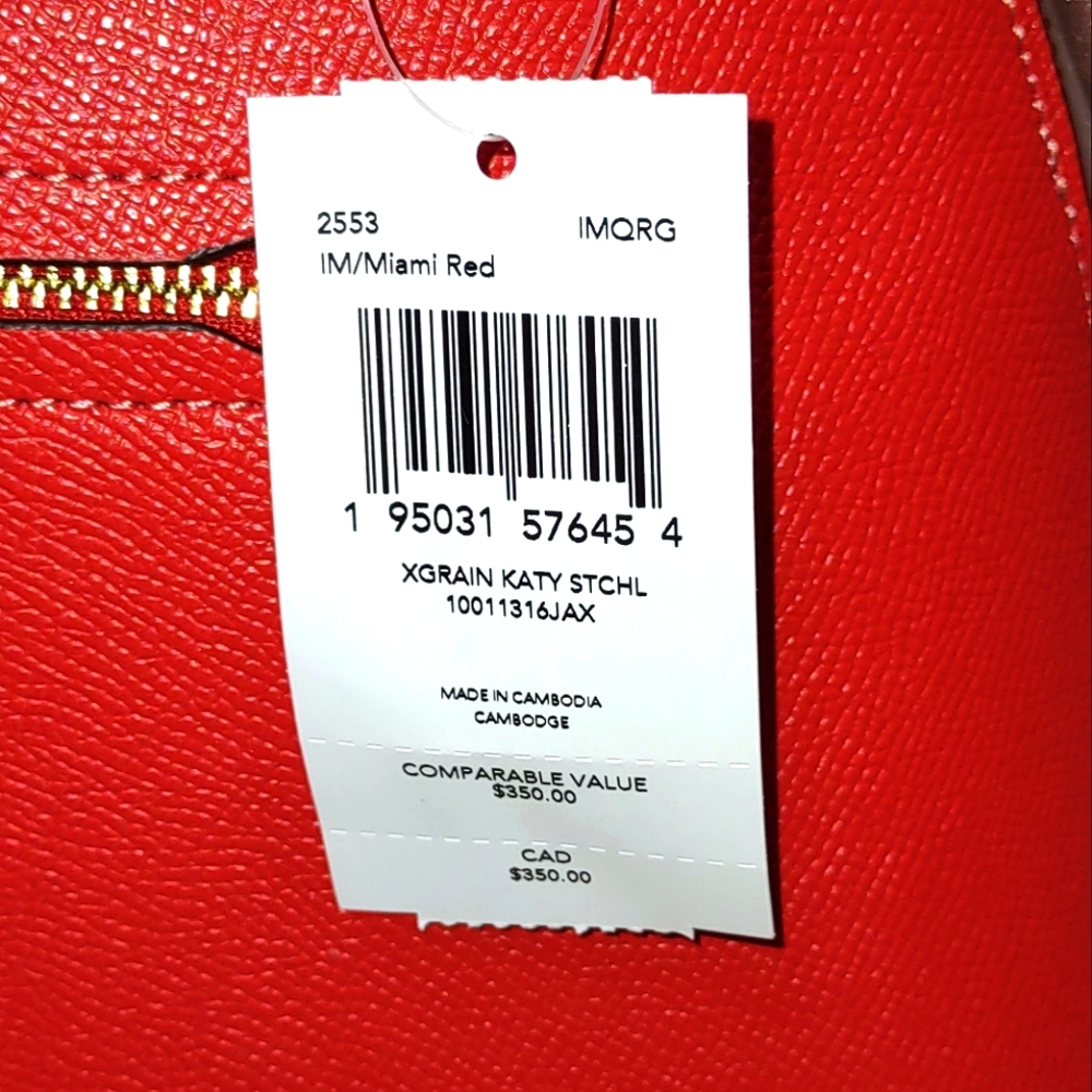 COACH Katy Satchel in Miami Red - Picture 4 of 8